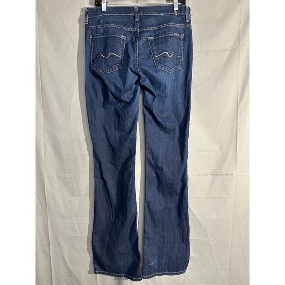 7 For All Mankind High Waist Bootcut Jeans Womens 30 Medium Wash Stretch Y2K - Picture 3 of 13